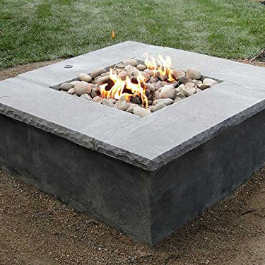 24 Inch Gas Firepit with ring burner 304 stainless steel burner and flat square fire pit pan