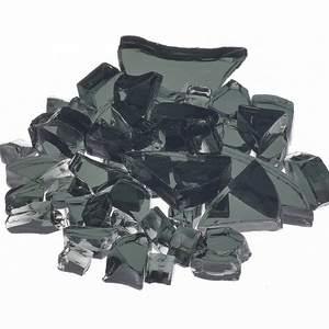 Onyx Black Half Inch Reflective Irregular Fire Cube Glass Stones For Natural Gas Fire Pit