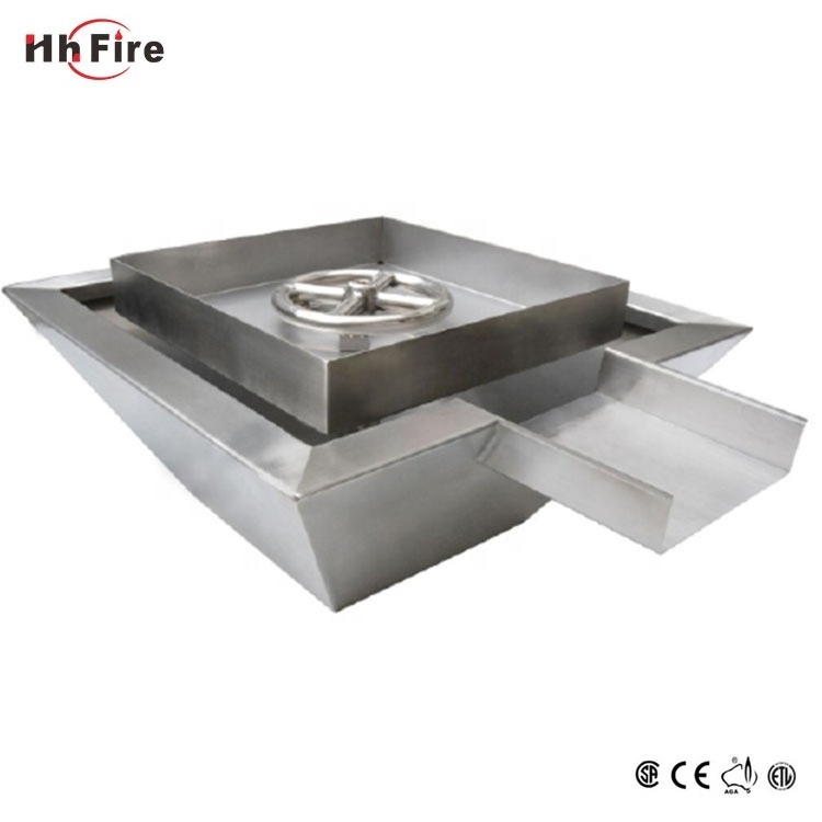 Unique Style Square Outdoor Water Fire Bowl For Swimming Pool