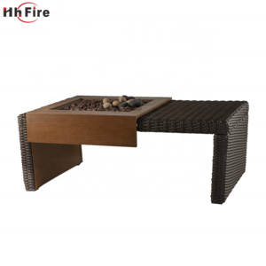 High End Rectangle Propane Backyard Fire Pit Outdoor Gas Firepits Table Premium BBQ Accessories