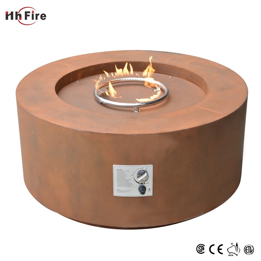 Garden Natural Outdoor Corten Propane Gas Fire Pit Table Top