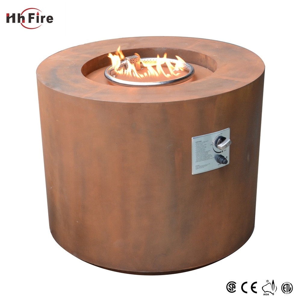 Customized Outdoor Round Corten Steel Fire Pit Table Of Barbecue