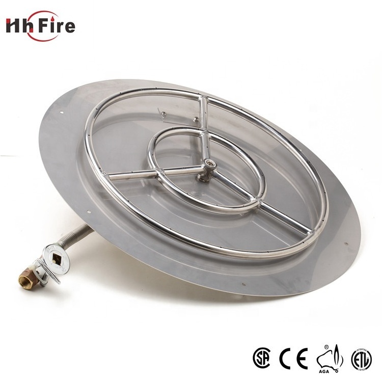 Stainless Steel Gas Fire Pit Ring Burner And Square Fire Pit Pan