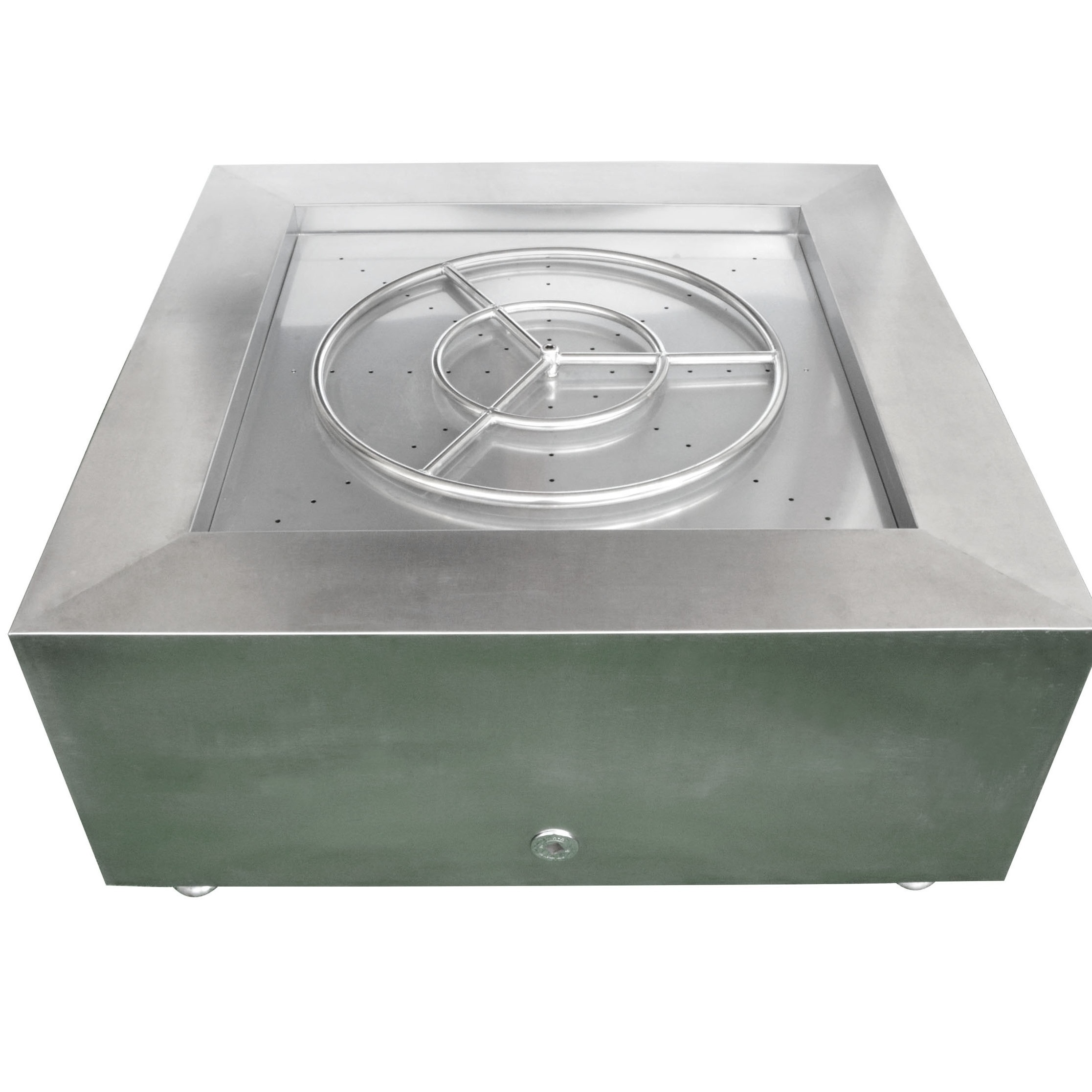 42 Inch Stainless Steel Square Fire Pit - Liquid Propane Gas fire pit