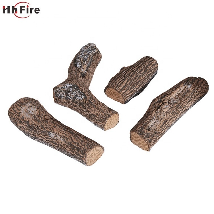 Able Gas Fireplace Fire Pit Log Ceramic Fire Wood Decoration Artificial Log