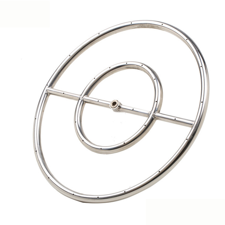 Outdoor Stainless Steel Gas Fire Pit Double Ring Burner