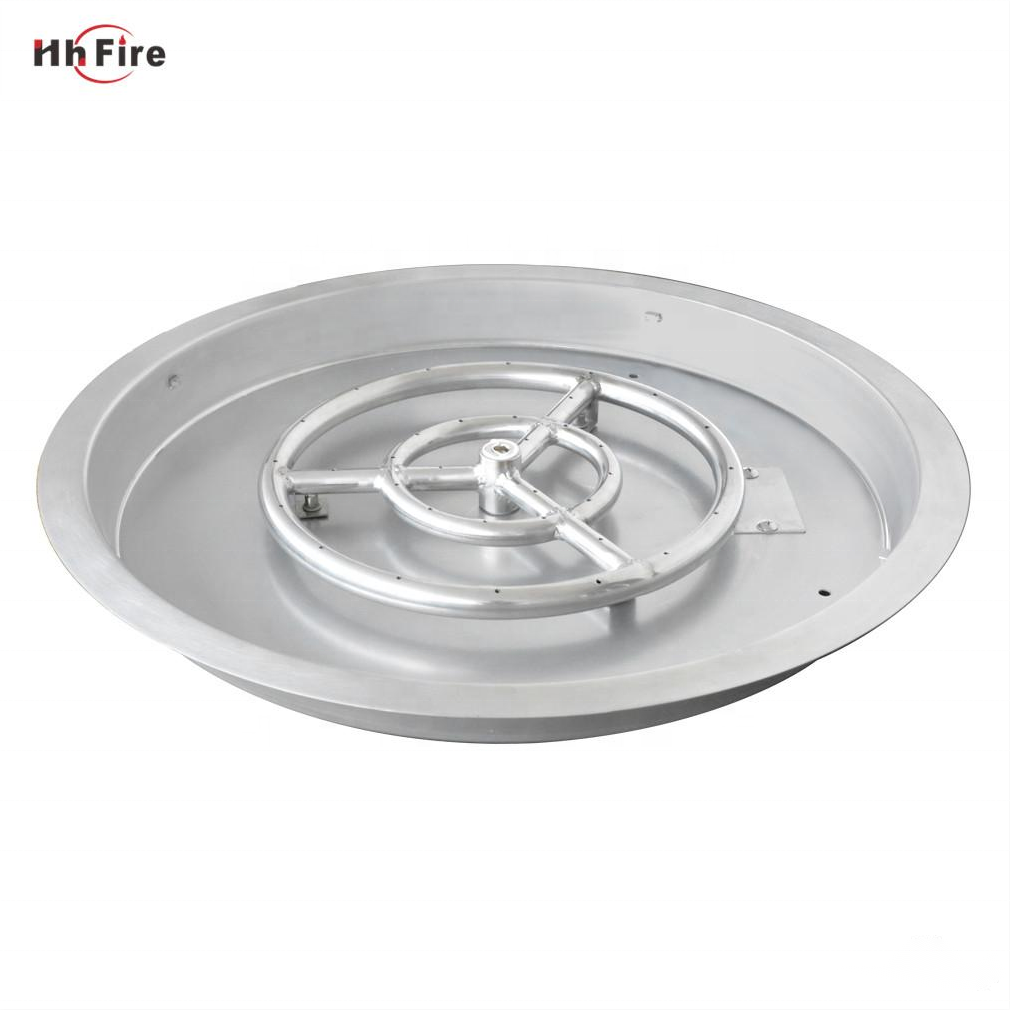 Round Fire Pit Pan With Burner Apply for  Outdoor Stainless Steel Fire Pit Table Outdoor Gas Fire Pit