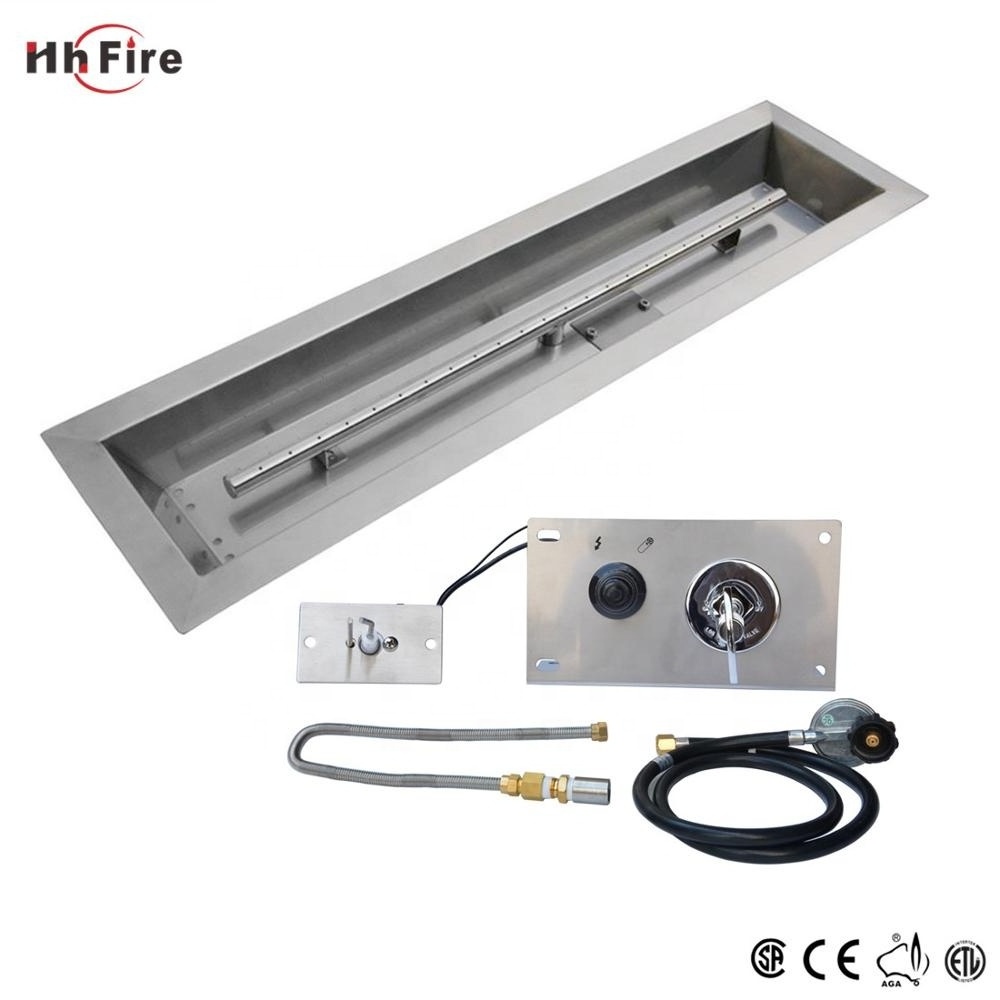 DIY Linear Stainless Steel Fire Pit Burner Kit With Propane Gas Connection Kit