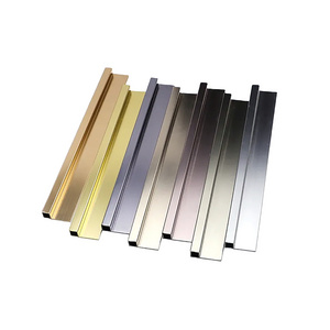 Decorative Furniture Stone Color Aluminum for Floor Ceiling T Molding Steel Tile  Edge Carpet Metal Trim Golden Shinning