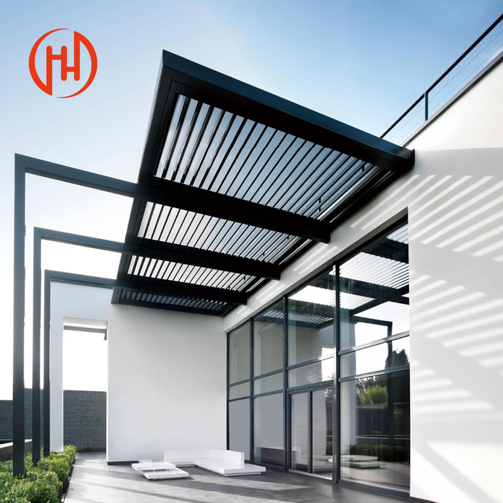 House Garden Pergolas Aluminum Louvered Pergola Aluminium Waterproof Pergola With Blind