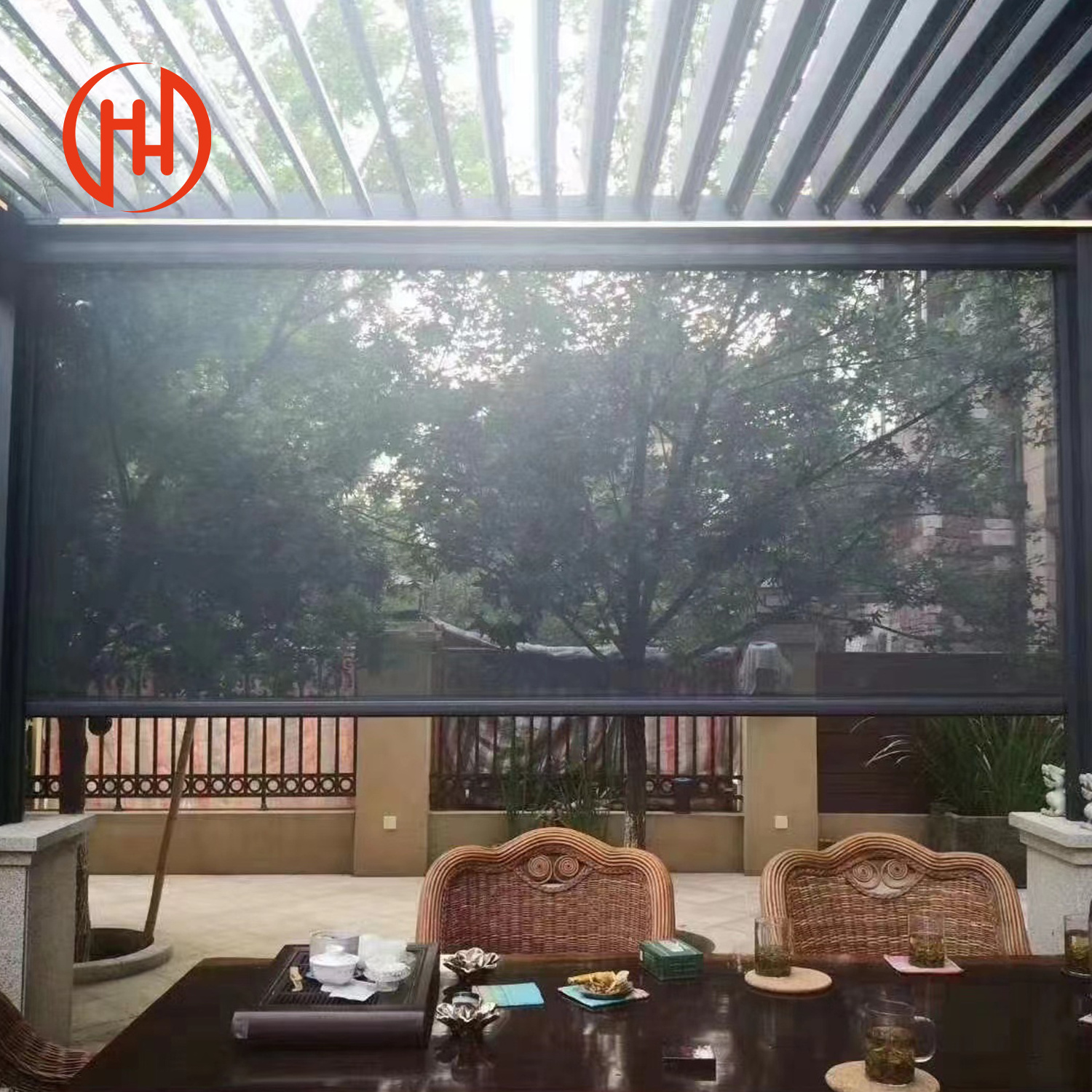 Smart Electric Waterproof Aluminum Louvered Roof Pargola Bioclimatic Outdoor Gazebo Garden Pavilion By China Manufacturers