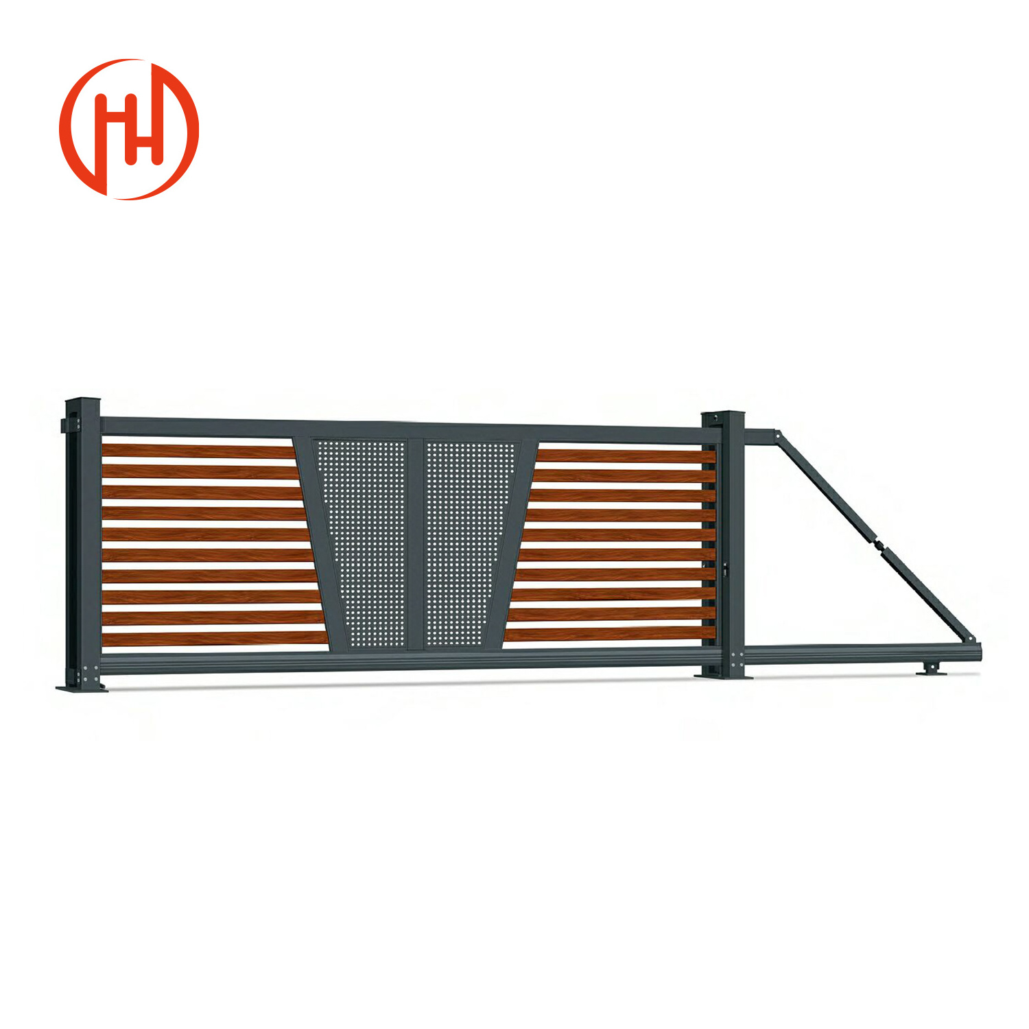 Modern Design Motorized Automatic Aluminum Driveway Gate For Home And Garden