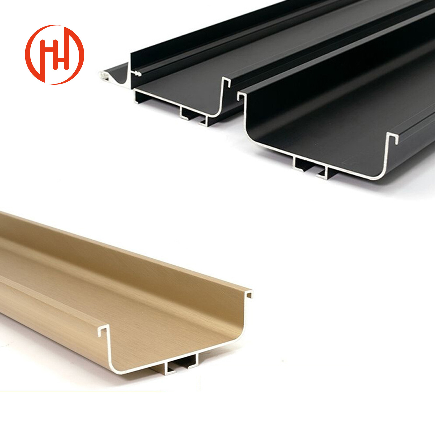 Simple style wardrobe aluminium profile for kitchen cabinet door pull handles profile furniture glass door frame