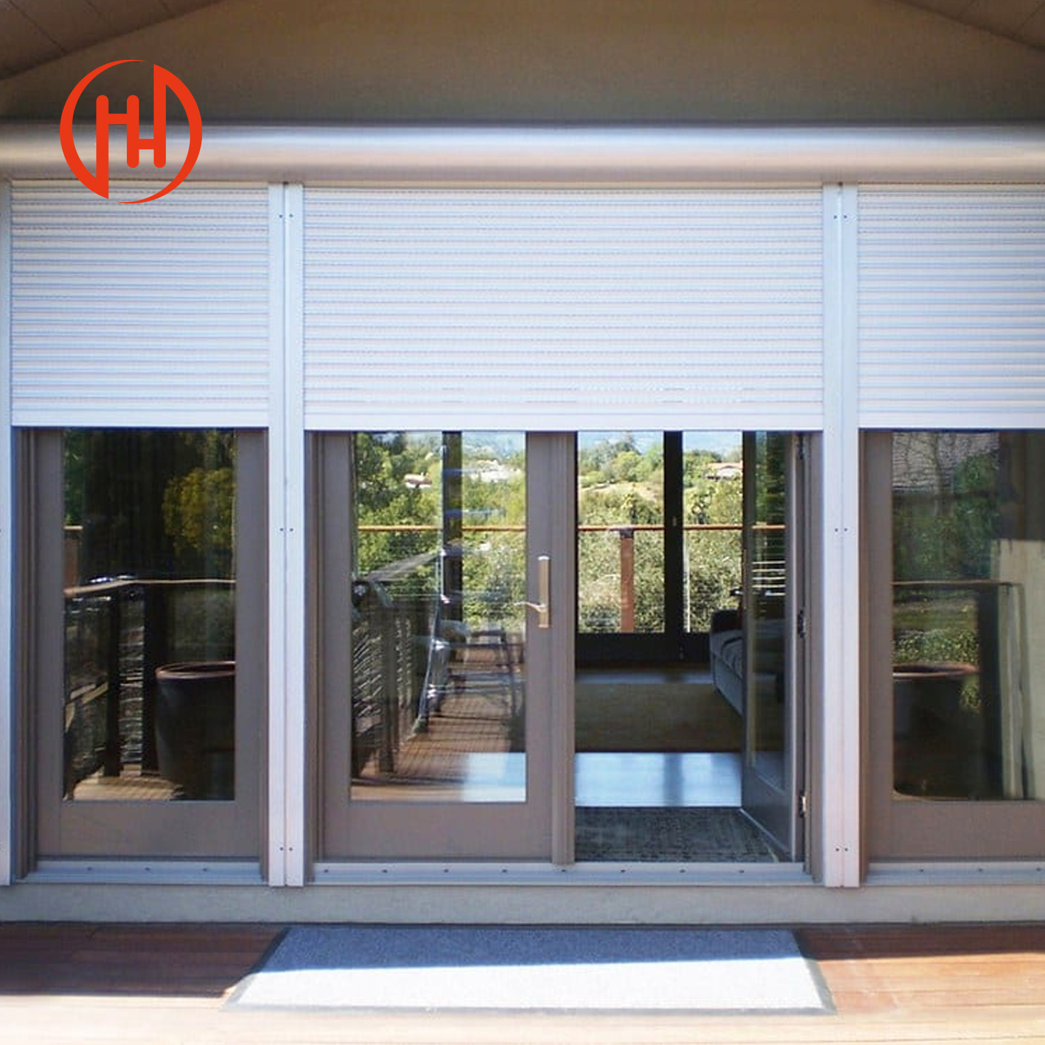 Commercial Shop Home Windproof Metal Automatic Shutters Aluminium Rolling Gates Rolling Up Doors Garage Door