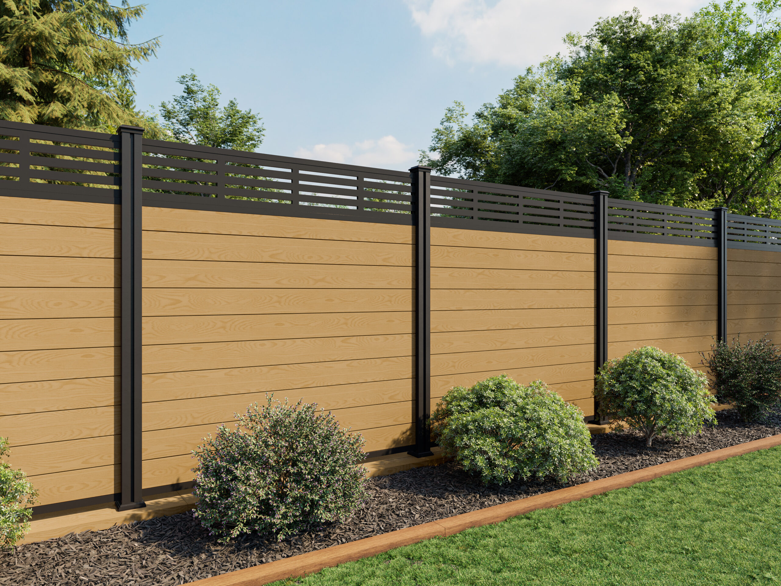 Fence Panel Retractable Wpc Composite Wood Hot Sale Outdoor Garden Fence