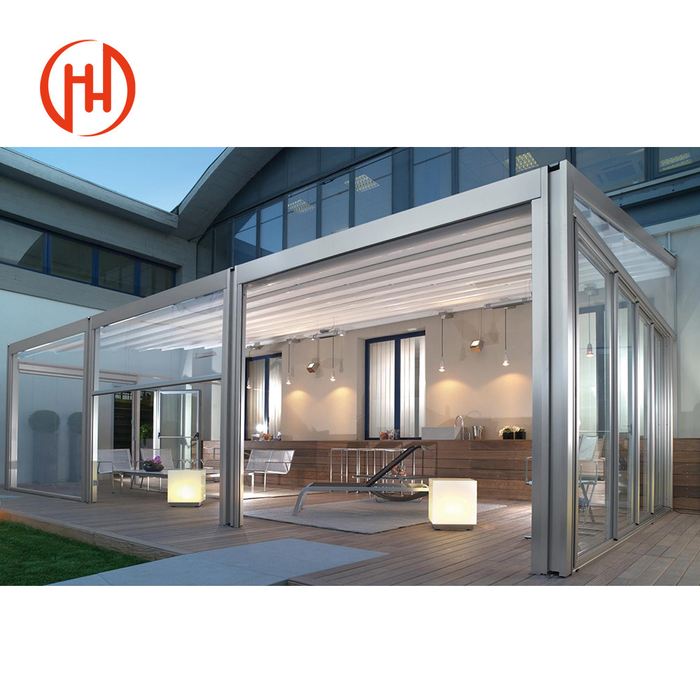 House Garden Pergolas Aluminum Louvered Pergola Aluminium Waterproof Pergola With Blind