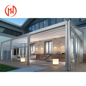 House Garden Pergolas Aluminum Louvered Pergola Aluminium Waterproof Pergola With Blind