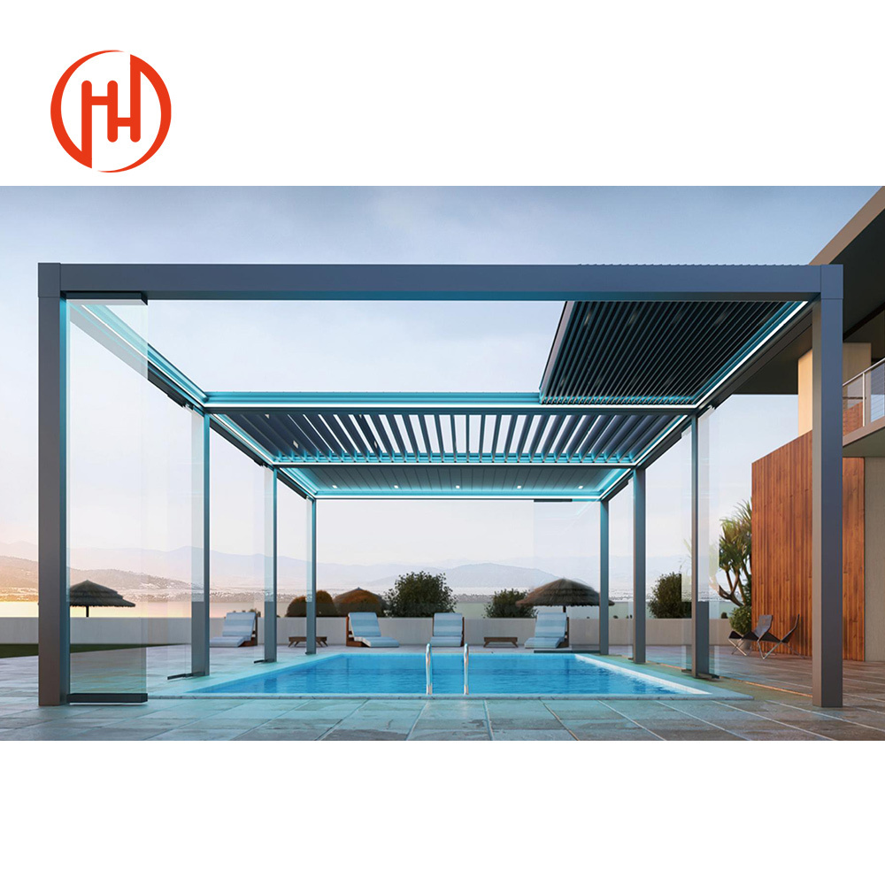 3x3 3x4 4x4 6x4 m OEM Factory Modern Outdoor  Aluminum Louver Pergola