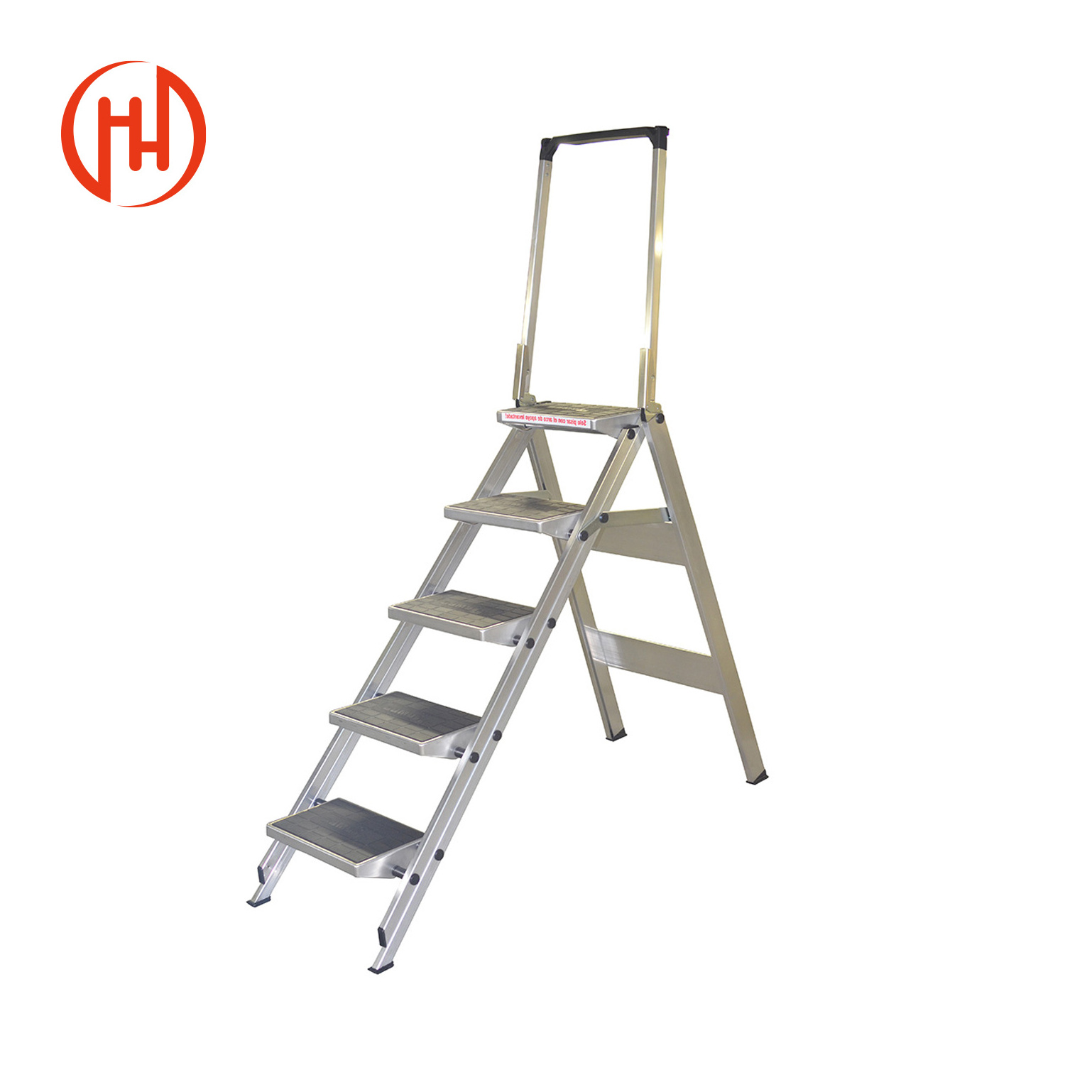 Aluminum Platform Ladder Customized  Industrial Telescopic Work Ladders 8 Steps Heavy Ladde