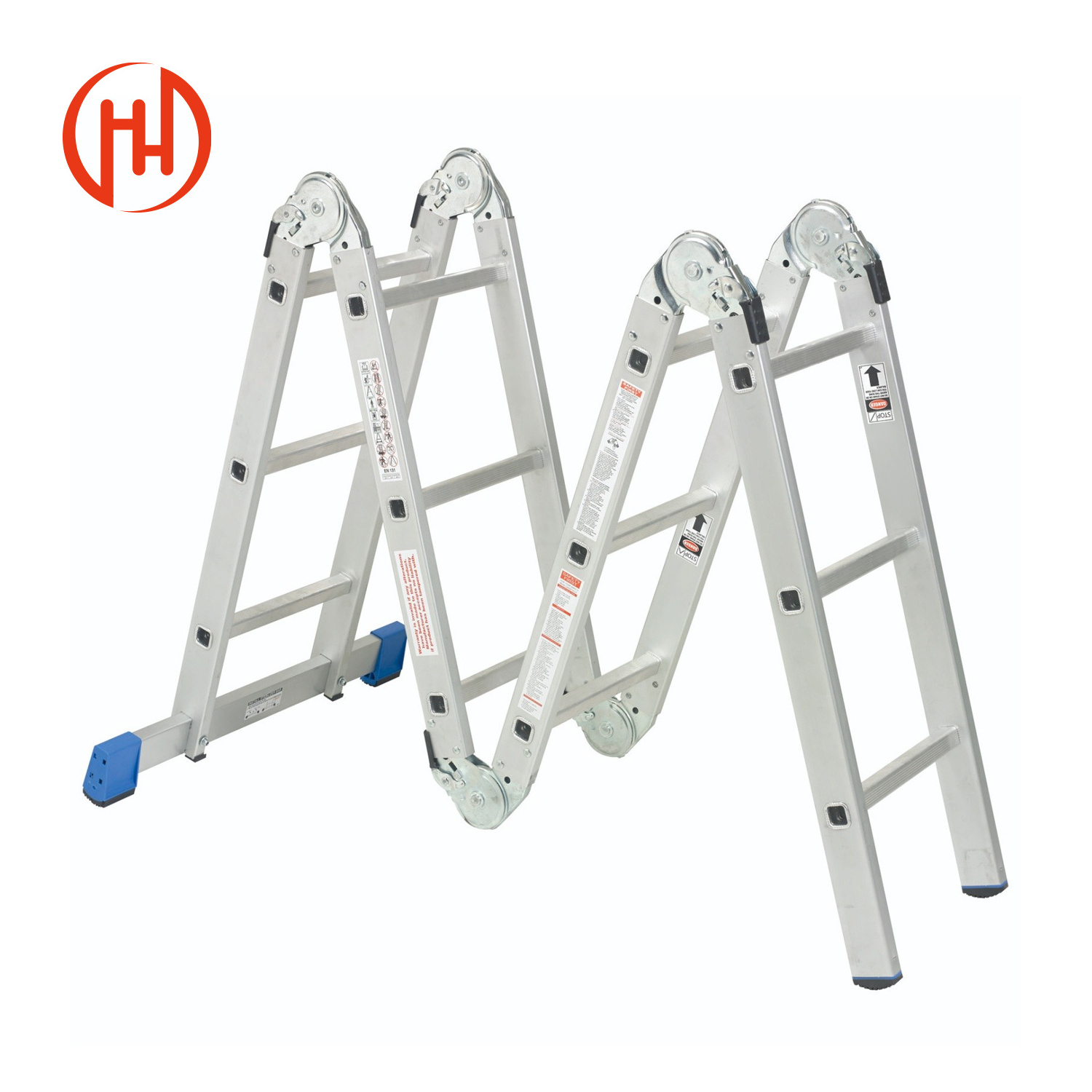 Aluminum Platform Ladder Customized  Industrial Telescopic Work Ladders 8 Steps Heavy Ladde