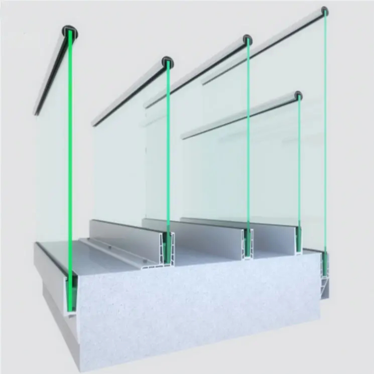 Factory Price OEM  Aluminium Frameless Glass Railing Handrail And Balustrade For Balcony And Stairs