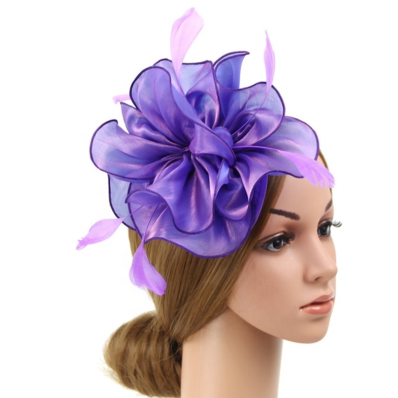 wholesale fancy derby elegant fancy fascinator first lady suits matching organza church hats for women