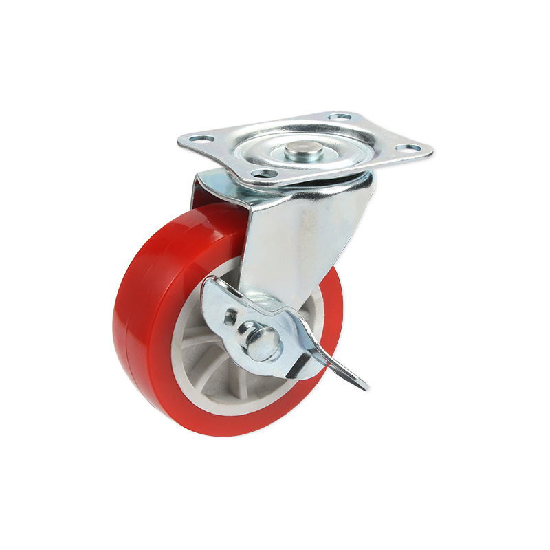 25/32/38/50/63/75mm PVC Swivel Caster Wheel with Brake Style for Shelves or Furniture