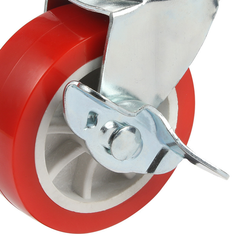 Threaded stem with brake style for furniture and shelves 1.5/2/2.5/3 inch PVC caster wheel