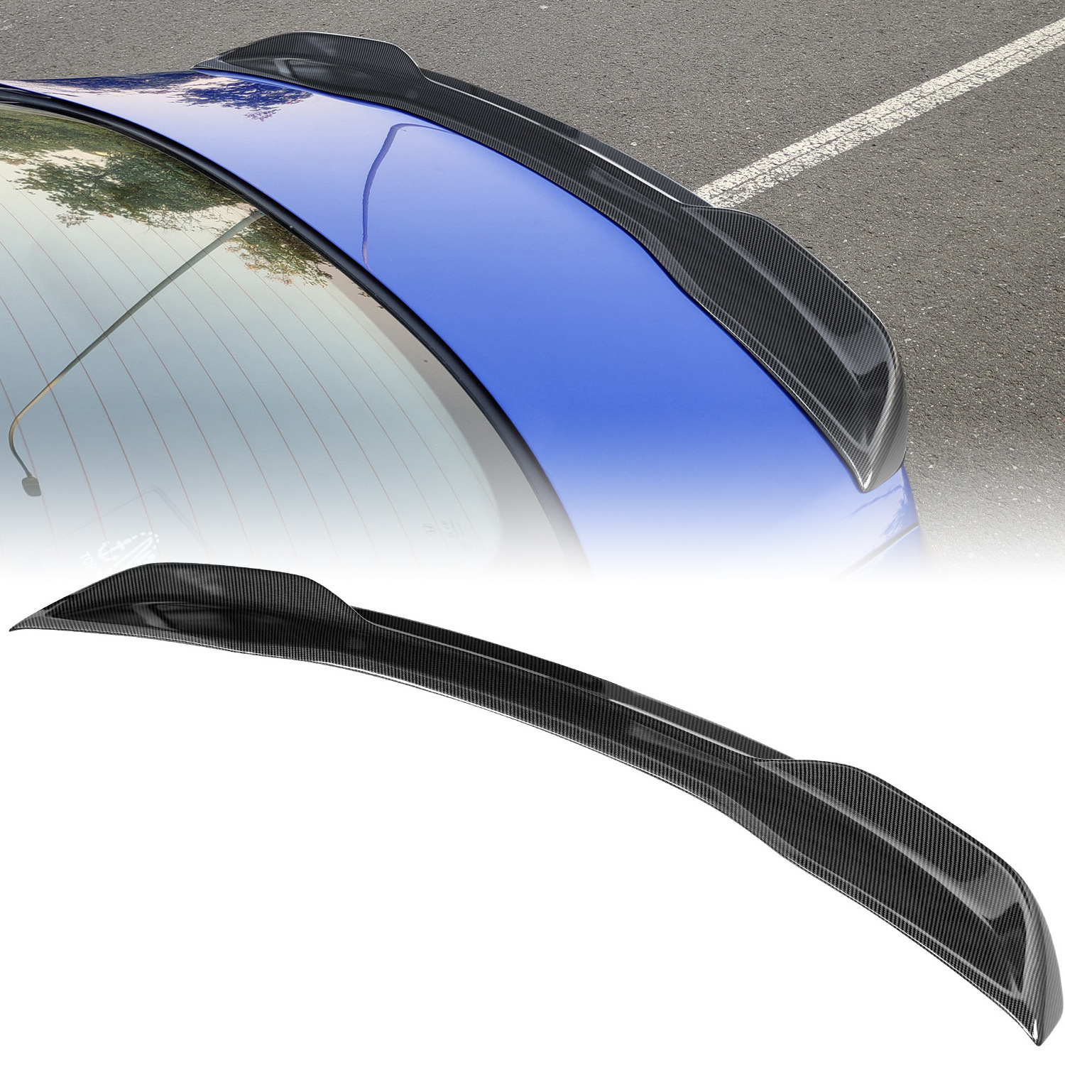 For Honda Civic 11th 2021-2023 Carbon Fiber Look Rear Spoiler Wing Lip Carbon Fiber Style Car Spoilers