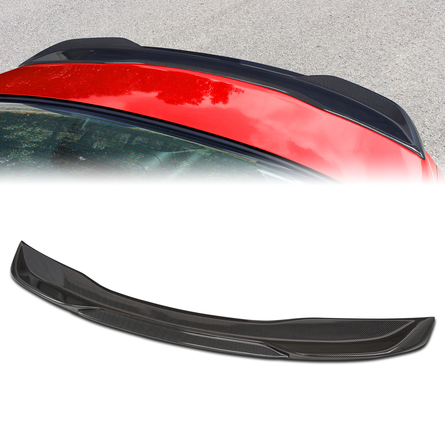 For Honda Civic 11th 2021-2023 Carbon Fiber Look Rear Spoiler Wing Lip Carbon Fiber Style Car Spoilers