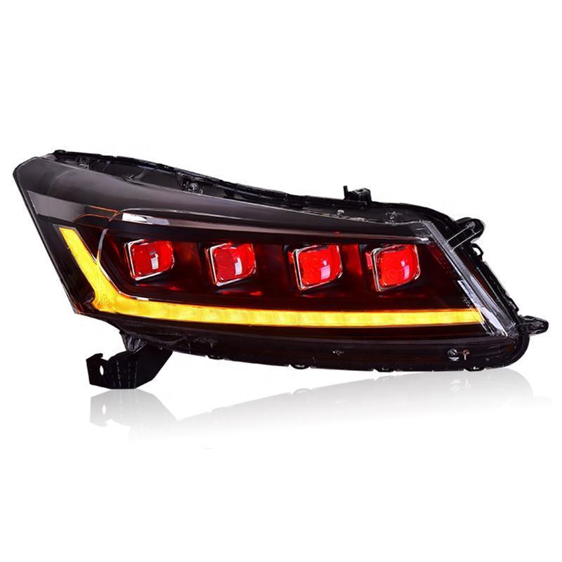 For Honda Accord LED Headlights 2008-2013 8th Generation Dynamic Turn Signal High Beam Projector Lens with DRL