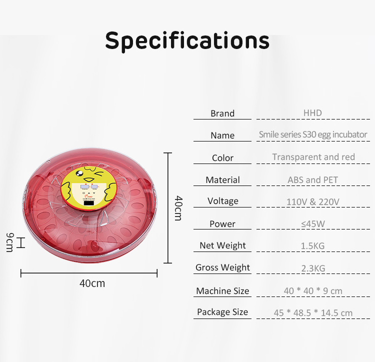 Automatic poultry incubator and hatchery chicken 30 egg incubator for sale