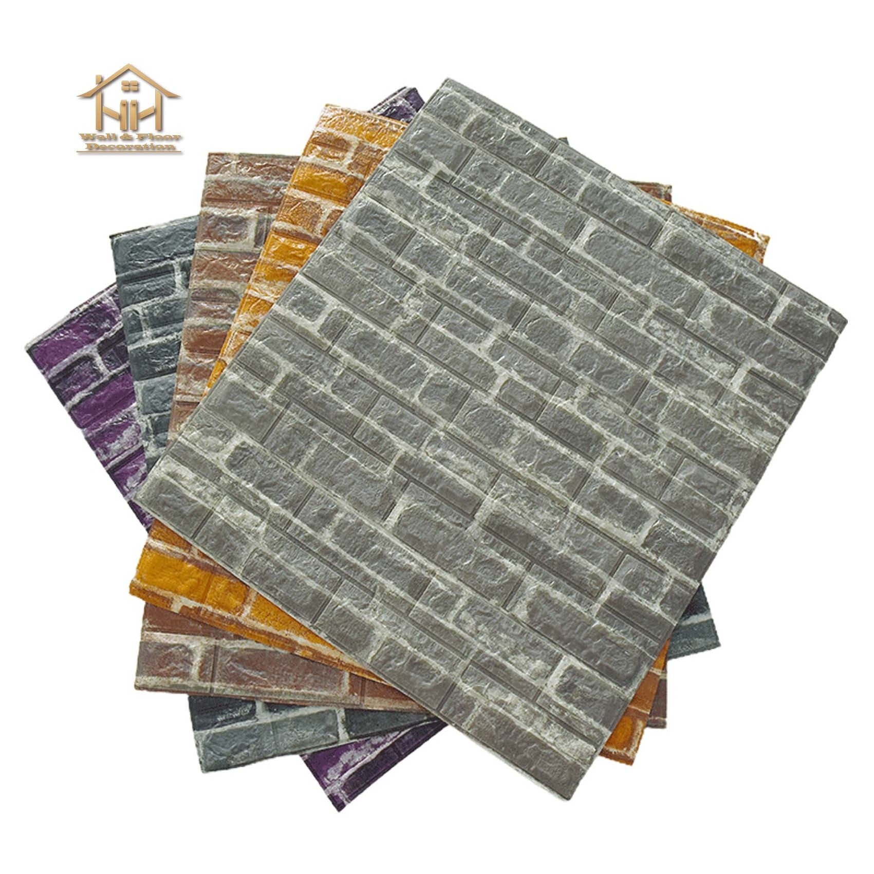 Cheap Wallpaper on Sale Self Adhesive Wall Tiles foam brick 3d wallpaper walls wholesale home decoration pe foam wallpaper