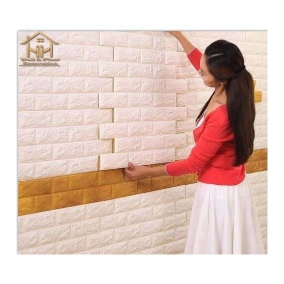 2021 New 3D brick design xpe foam self adhesive  wallpaper for home decor pe foam wall sticker decorating kids' bedroom