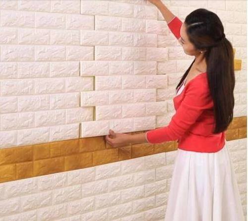 2021 3D brick wallpaper self adhesive brick tile for interior wall decoration XPE foam wall sticker