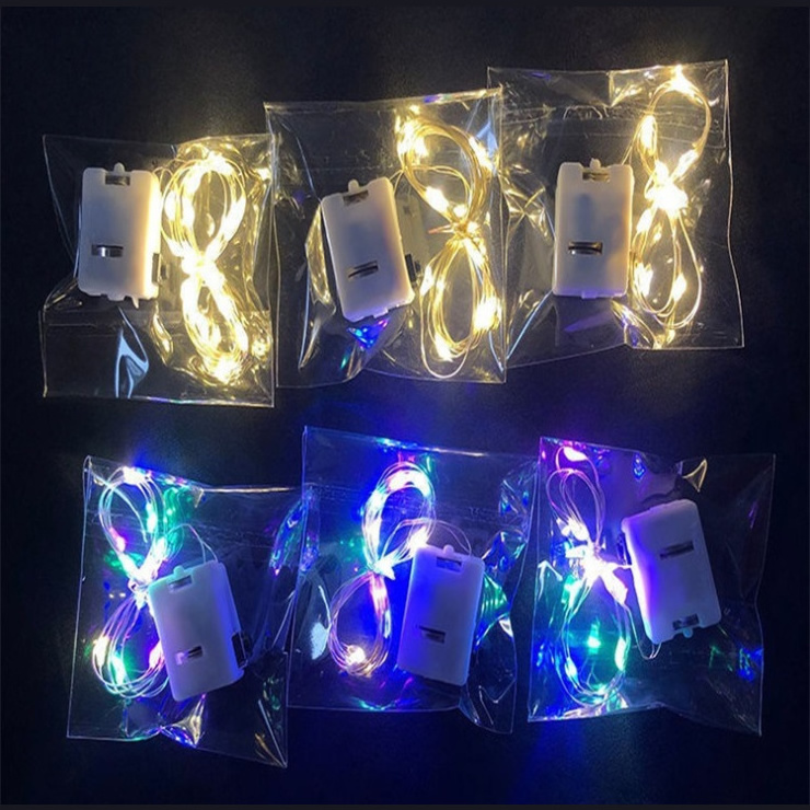 Xmas Lights Mini Battery Powered Copper Wire Starry Fairy Lights Led String Lights for Wedding Christmas Party