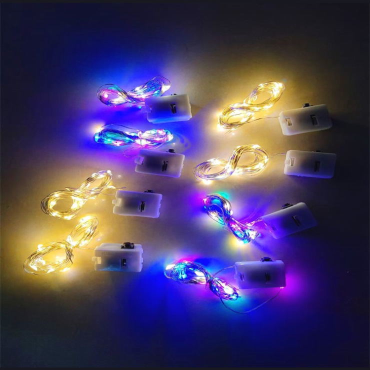 Xmas Lights Mini Battery Powered Copper Wire Starry Fairy Lights Led String Lights for Wedding Christmas Party