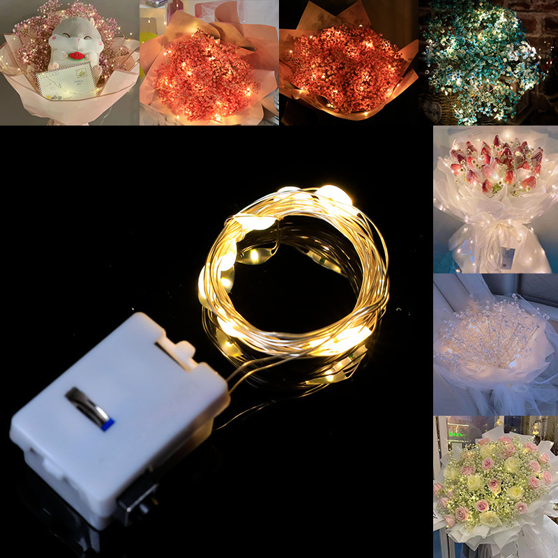 Xmas Lights Mini Battery Powered Copper Wire Starry Fairy Lights Led String Lights for Wedding Christmas Party