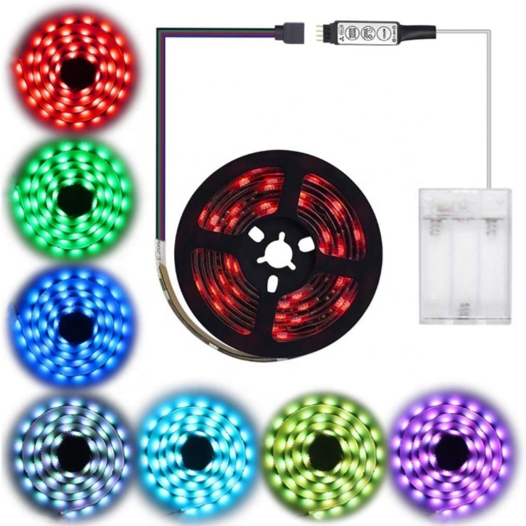 5v smd 5050 rgb 0.5 1m 2m small rechargeable battery operated led light strip