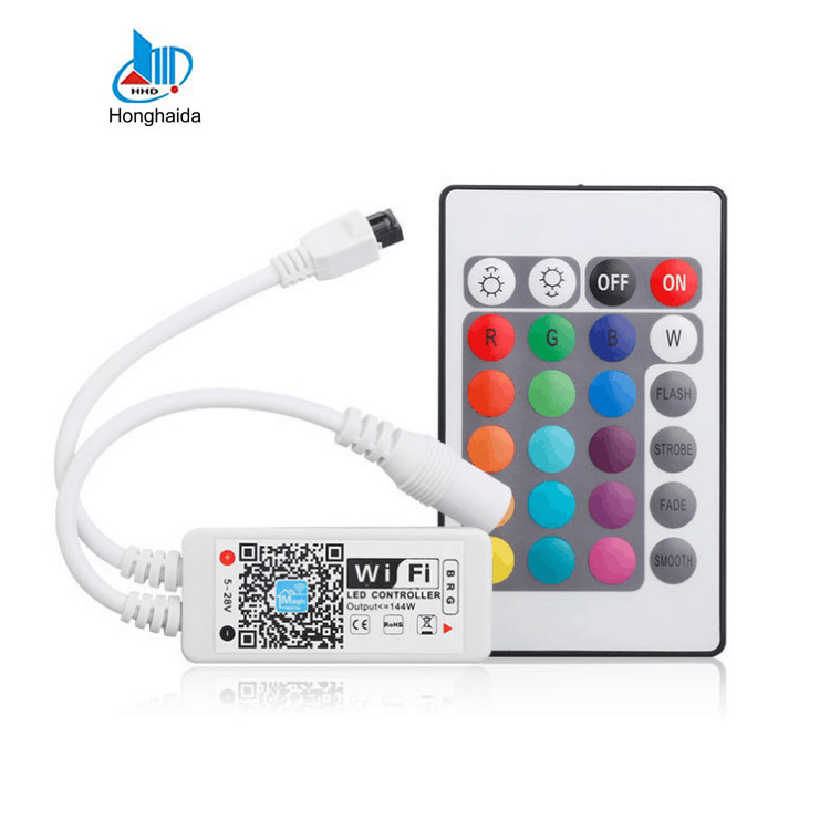 DC5-28V Smartphone android ios alexa rgb led strip light mini ir 24 keys magic home wifi led strip controller