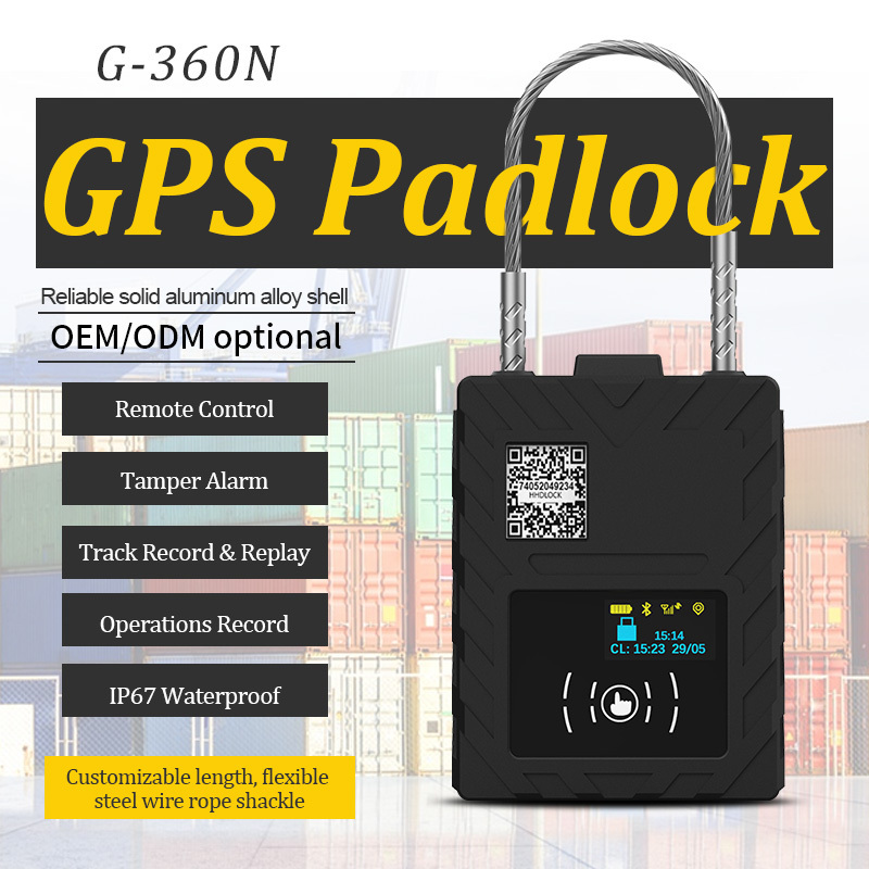 G360N Electronic IoT Tracker GPS NFC Container Seal padlock Alarm with SMS/BT Smart Lock