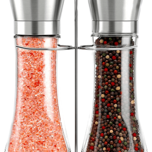 Wholesale Manual Salt and Pepper Mills Shakers Grinders Seasoning Empty Spice Glass Bottle Jars with Grinder Top