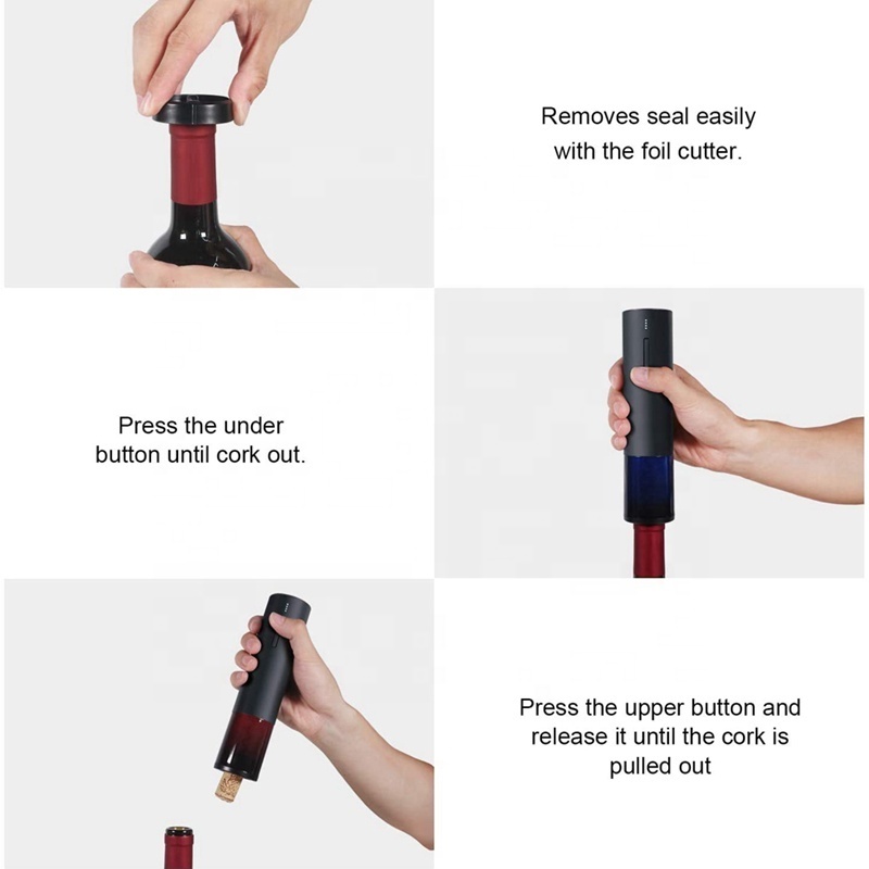 USB Rechargeable Cork Remover Wine Bottle Opener Electric Automatic Wine Opener Corkscrew