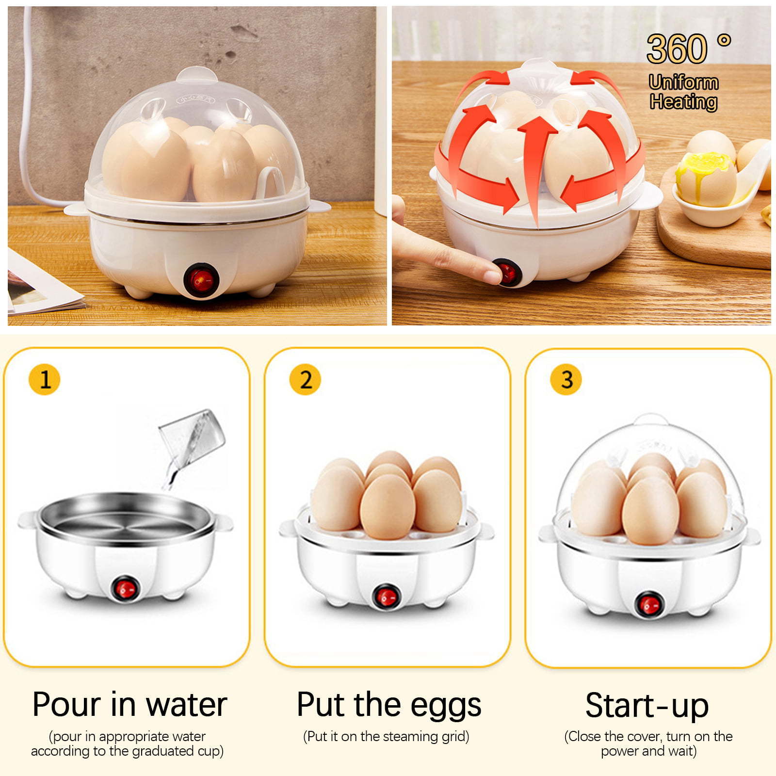 Kitchen Accessories Factory wholesale Kitchen Double Layer Electric Egg Boiler Holder Penguin Rapid Egg Cooker