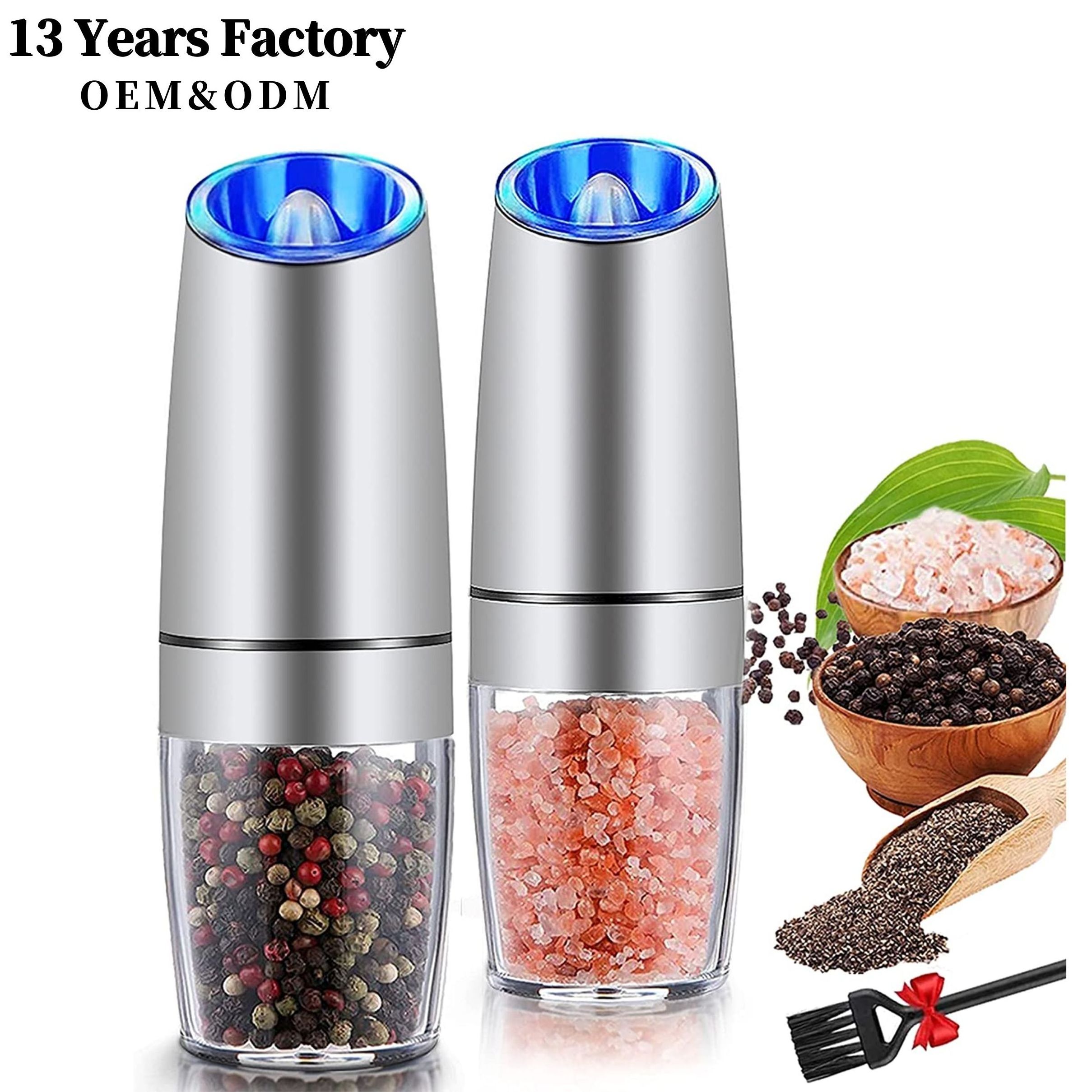 Wholesale Electric Gravity Salt and Pepper Shakers Grinders Mill Seasoning Salt Spice Grinder