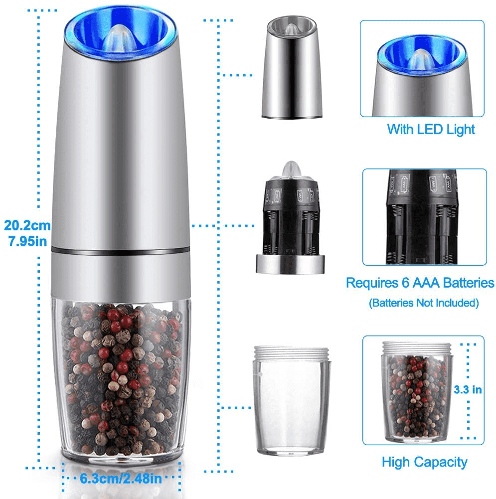 Wholesale Electric Gravity Salt and Pepper Shakers Grinders Mill Seasoning Salt Spice Grinder