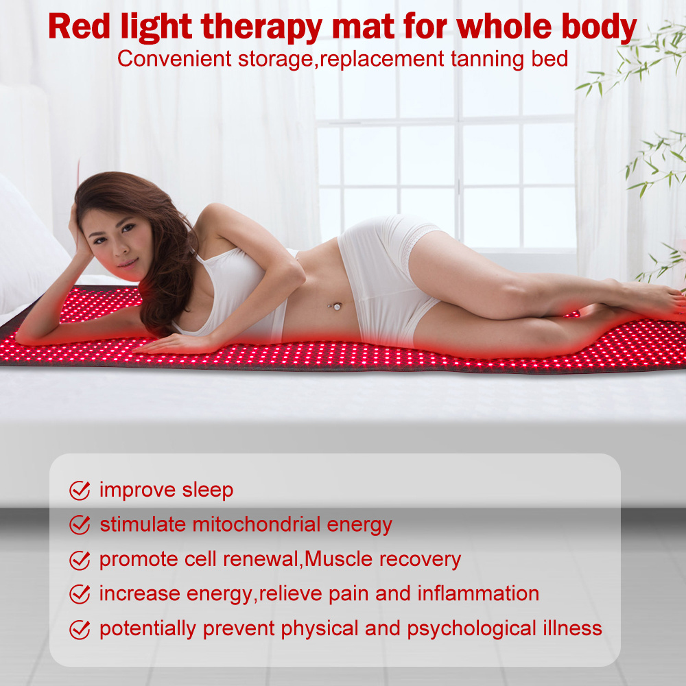 OEM ODM Private logo spa salon Full body red light therapy mat led near infrared light therapy blanket