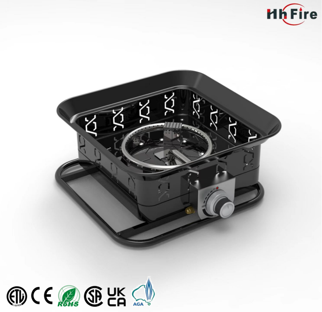 Mini outdoor metal easy carrying fire pit camping square portable gas fire pit