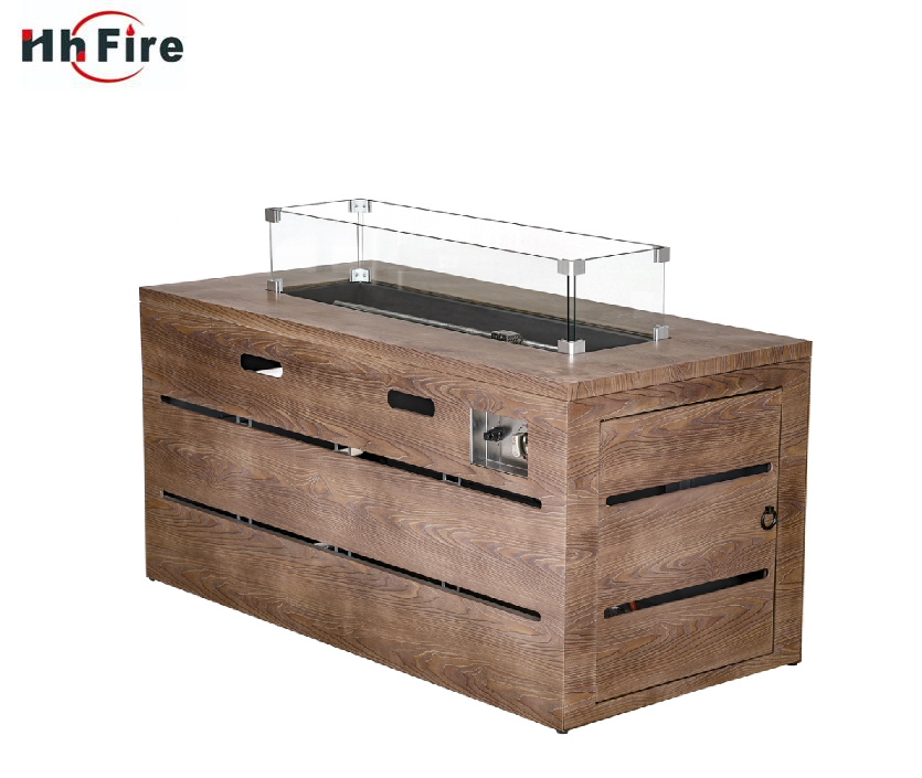 Direct sale SPCC temperature visual fire pit LP gas fuel fire pit outdoor rectangle fire pit