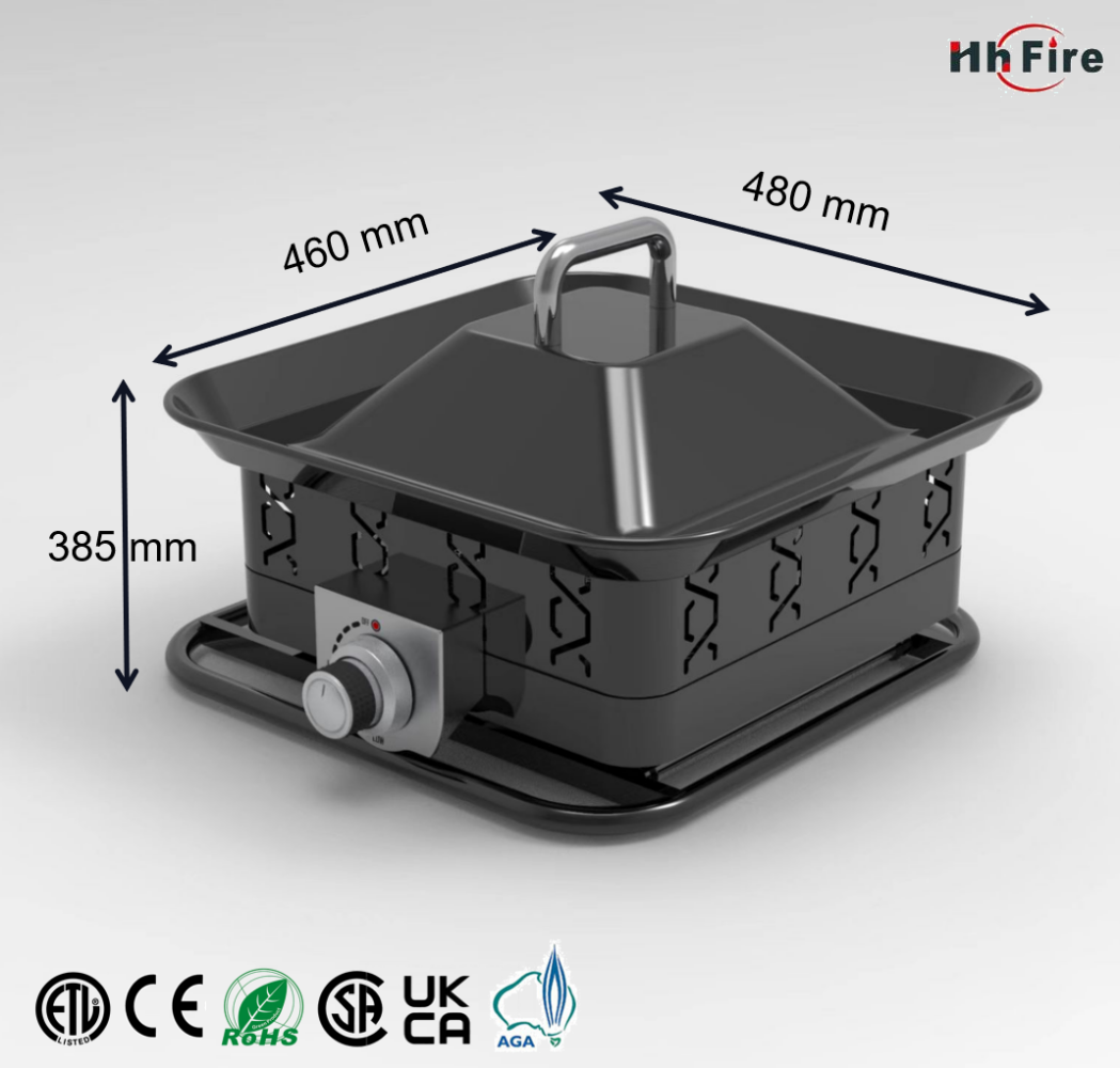 Mini outdoor metal easy carrying fire pit camping square portable gas fire pit